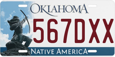 OK license plate 567DXX
