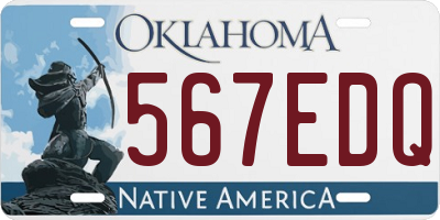 OK license plate 567EDQ