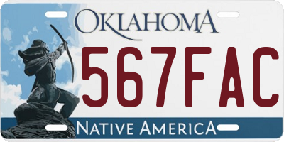 OK license plate 567FAC