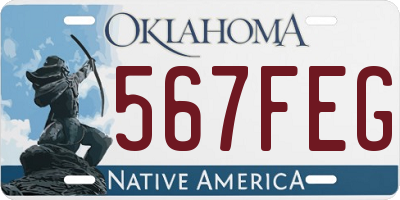 OK license plate 567FEG