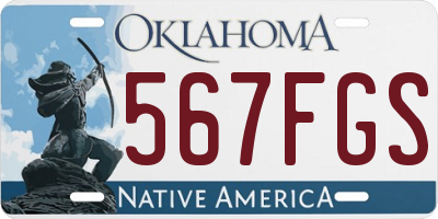 OK license plate 567FGS