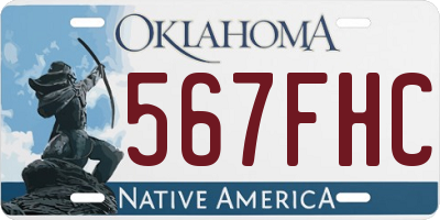OK license plate 567FHC