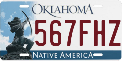 OK license plate 567FHZ