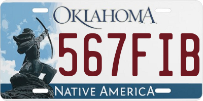 OK license plate 567FIB