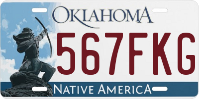 OK license plate 567FKG