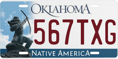 OK license plate 567TXG