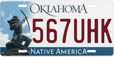 OK license plate 567UHK