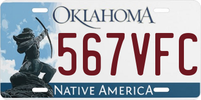 OK license plate 567VFC