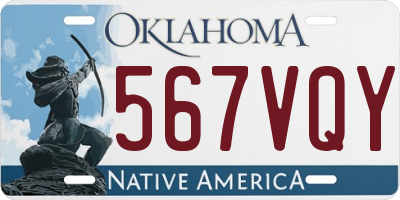 OK license plate 567VQY