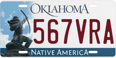 OK license plate 567VRA