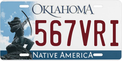 OK license plate 567VRI
