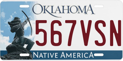 OK license plate 567VSN