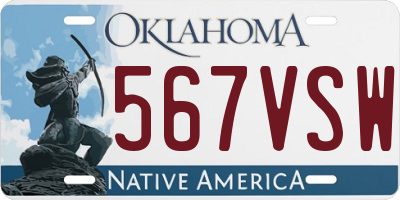 OK license plate 567VSW