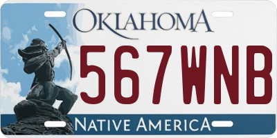 OK license plate 567WNB