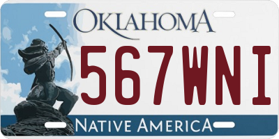 OK license plate 567WNI