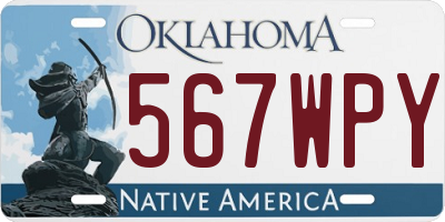 OK license plate 567WPY