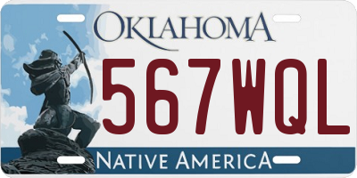 OK license plate 567WQL