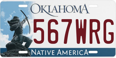 OK license plate 567WRG