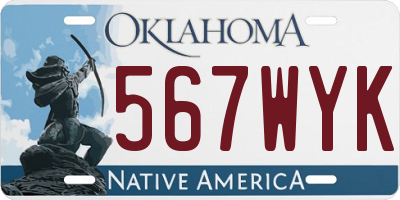 OK license plate 567WYK