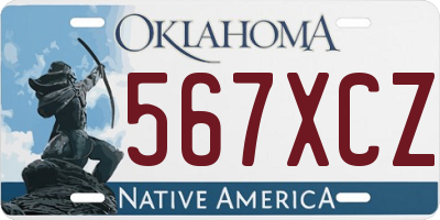 OK license plate 567XCZ