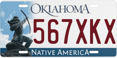 OK license plate 567XKX