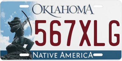OK license plate 567XLG