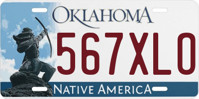 OK license plate 567XLO