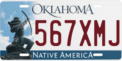 OK license plate 567XMJ