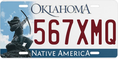 OK license plate 567XMQ