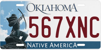 OK license plate 567XNC