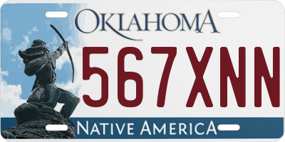 OK license plate 567XNN