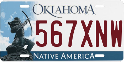 OK license plate 567XNW