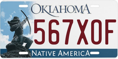 OK license plate 567XOF