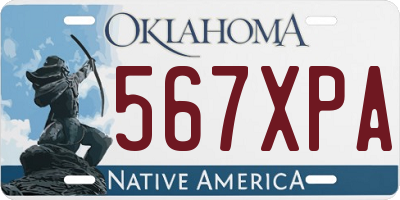 OK license plate 567XPA
