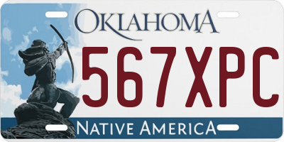 OK license plate 567XPC