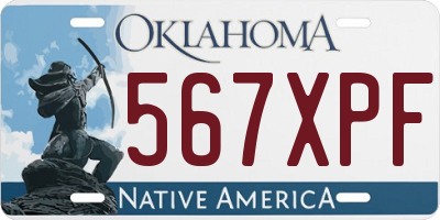 OK license plate 567XPF