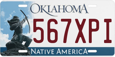 OK license plate 567XPI
