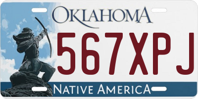 OK license plate 567XPJ