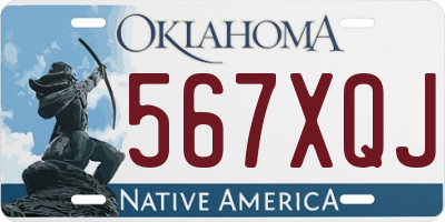 OK license plate 567XQJ