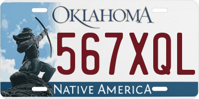 OK license plate 567XQL