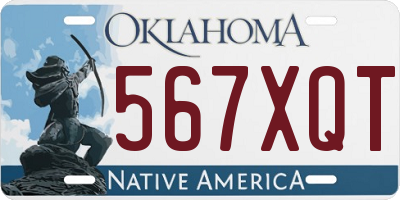 OK license plate 567XQT