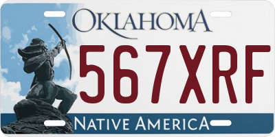 OK license plate 567XRF