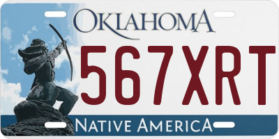 OK license plate 567XRT