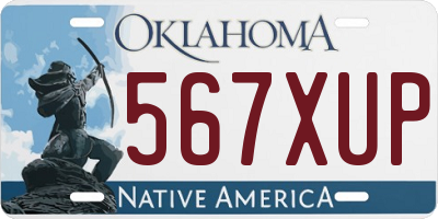 OK license plate 567XUP