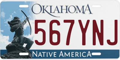 OK license plate 567YNJ