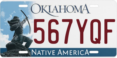 OK license plate 567YQF