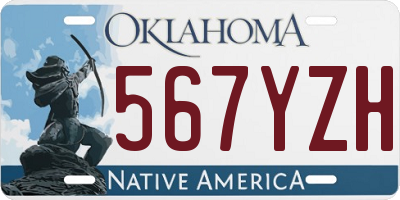 OK license plate 567YZH