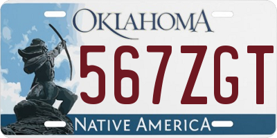 OK license plate 567ZGT