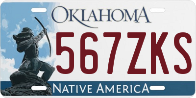 OK license plate 567ZKS