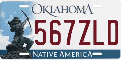 OK license plate 567ZLD